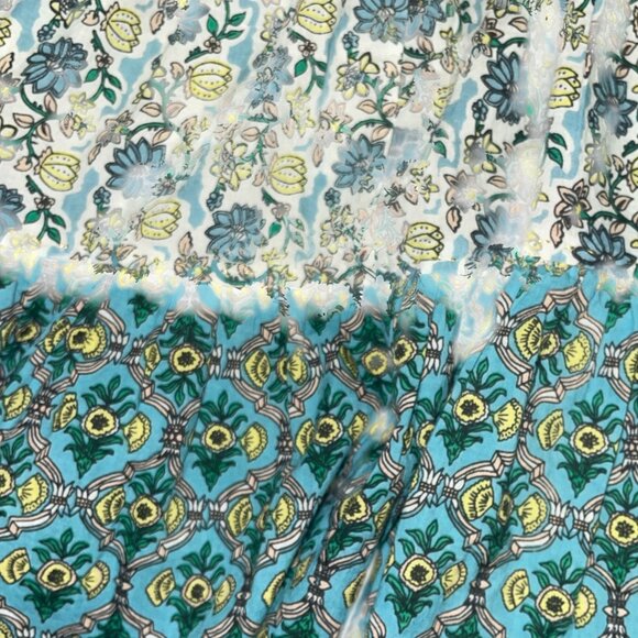 Ro's Garden Sofia Igor Turquoise Floral Boho Sleeveless Short Dress S - Picture 6 of 9